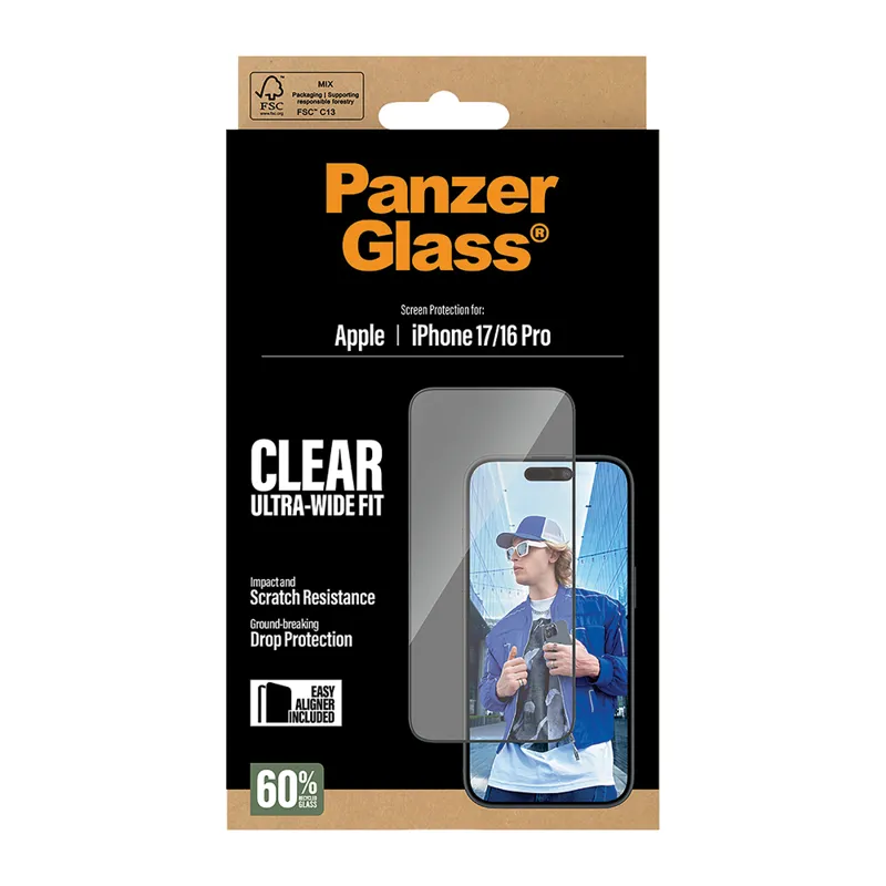 PanzerGlass Screen Protector iPhone 17 / iPhone 16 Pro UWF EasyAligner