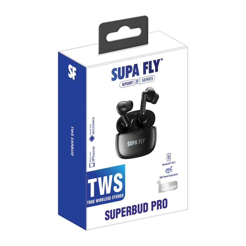 Supa-Fly TWS Earbuds Black