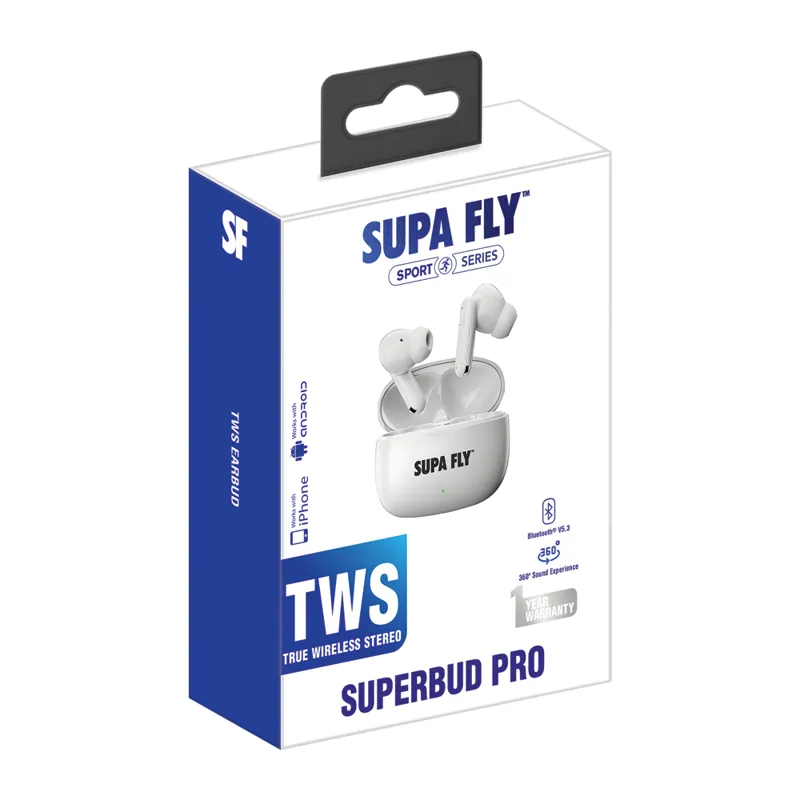 Supa-Fly TWS Earbuds White